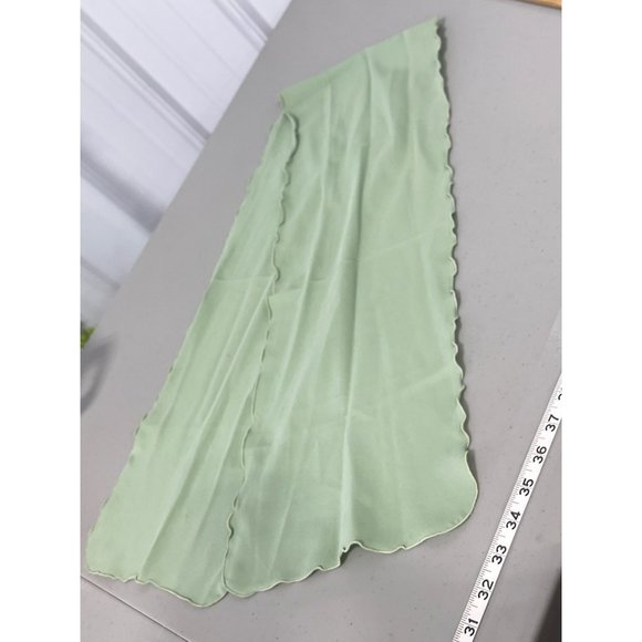 Vintage Rectangle Scarf Neck Wrap Mint Lettuce Edge Bandana Boho Hippie Outdoor - Picture 3 of 5
